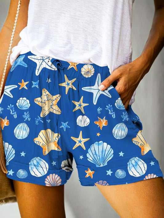 Sea Life Resort Blue Print Casual Shorts